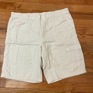 J. Jill Cotton Cargo Shorts Tan Size 10